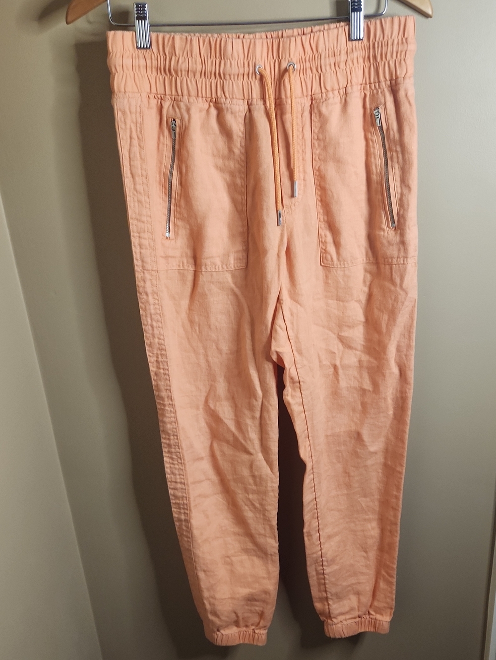Athleta Cabo Linen Jogger in Melon. Size 6. #530642